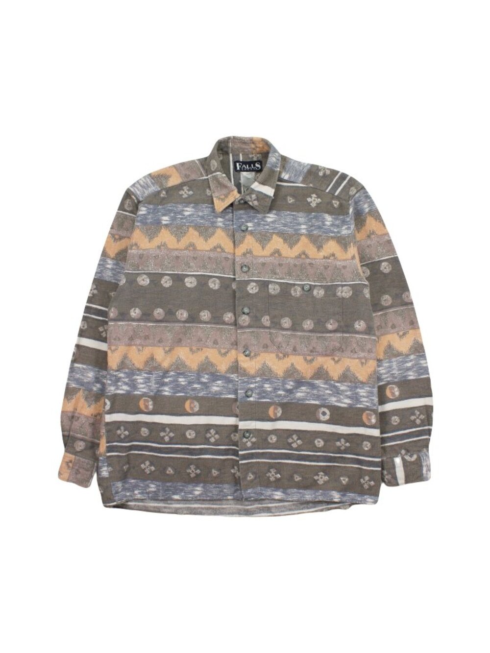 Vintage Falls Creek Pattern Button Up Shirt M